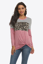 Load image into Gallery viewer, Mixed Print Gathered Detail Long Sleeve Top