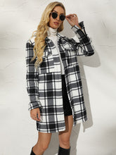 Load image into Gallery viewer, Plaid Collared Longline Coat