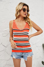 Load image into Gallery viewer, Striped Ribbed Trim Knit Tank