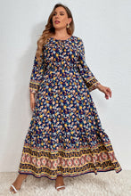 Load image into Gallery viewer, Plus Size Bohemian Round Neck Maxi Dress