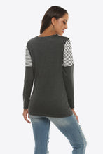 Load image into Gallery viewer, Mixed Print Gathered Detail Long Sleeve Top