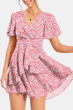 Load image into Gallery viewer, Surplice Neck Flutter Sleeve Dress