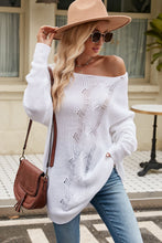 Load image into Gallery viewer, Boat Neck Dropped Shoulder Knit Top