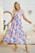 Load image into Gallery viewer, Floral V-Neck A-Line Midi Dress