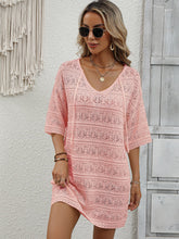 Load image into Gallery viewer, Openwork V-Neck Mini Knit Dress