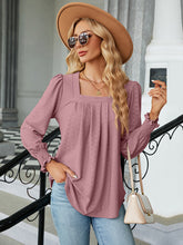 Load image into Gallery viewer, Square Neck Puff Sleeve Blouse