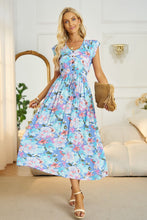 Load image into Gallery viewer, Floral V-Neck A-Line Midi Dress