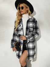 Load image into Gallery viewer, Plaid Collared Longline Coat