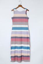 Load image into Gallery viewer, Striped Slit Sleeveless Maxi Dress