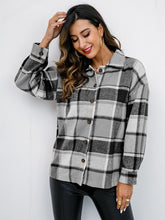 Load image into Gallery viewer, Plaid Button-Down Jacket