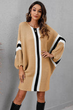 Load image into Gallery viewer, Ribbed Round Neck Long Sleeve Sweater Dress