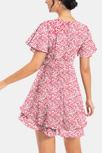 Load image into Gallery viewer, Surplice Neck Flutter Sleeve Dress