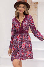 Load image into Gallery viewer, V-Neck Long Sleeve Printed Mini Dress