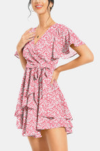 Load image into Gallery viewer, Surplice Neck Flutter Sleeve Dress