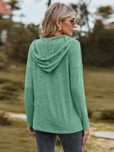 Load image into Gallery viewer, Dropped Shoulder Hooded Blouse