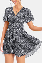 Load image into Gallery viewer, Surplice Neck Flutter Sleeve Dress