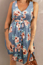 Load image into Gallery viewer, Printed Scoop Neck Sleeveless Buttoned Magic Dress with Pockets