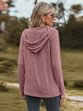 Load image into Gallery viewer, Dropped Shoulder Hooded Blouse