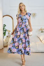 Load image into Gallery viewer, Floral V-Neck A-Line Midi Dress