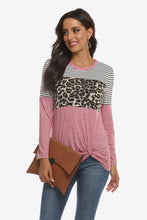 Load image into Gallery viewer, Mixed Print Gathered Detail Long Sleeve Top