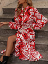 Load image into Gallery viewer, Printed Long Sleeve Midi Dress