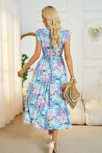 Load image into Gallery viewer, Floral V-Neck A-Line Midi Dress