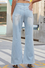 Load image into Gallery viewer, Distressed Buttoned Loose Fit Jeans