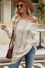 Load image into Gallery viewer, Boat Neck Dropped Shoulder Knit Top