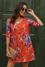 Load image into Gallery viewer, Printed Buttoned V-Neck Half Sleeve Dress