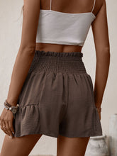 Load image into Gallery viewer, Tie Front Smocked Waist Shorts