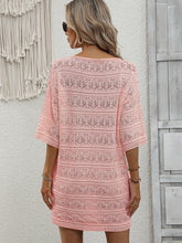 Load image into Gallery viewer, Openwork V-Neck Mini Knit Dress