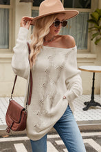 Load image into Gallery viewer, Boat Neck Dropped Shoulder Knit Top