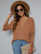 Load image into Gallery viewer, Dropped Shoulder High-Low Waffle-Knit Top