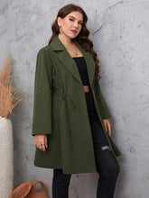 Load image into Gallery viewer, Plus Size Lapel Collar Roll-Tab Sleeve Trench Coat