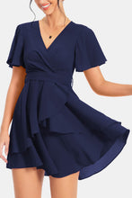 Load image into Gallery viewer, Surplice Neck Flutter Sleeve Dress