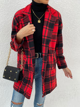 Load image into Gallery viewer, Plaid Lapel Collar Coat with Pockets