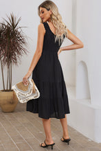 Load image into Gallery viewer, Smocked Waist Sleeveless Tiered Dress with Pockets