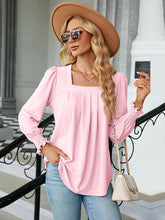 Load image into Gallery viewer, Square Neck Puff Sleeve Blouse