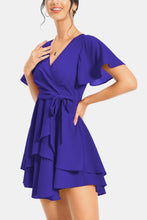 Load image into Gallery viewer, Surplice Neck Flutter Sleeve Dress