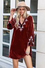 Load image into Gallery viewer, V-Neck Long Sleeve Mini Dress