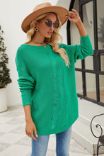 Load image into Gallery viewer, Boat Neck Dropped Shoulder Knit Top