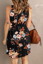 Load image into Gallery viewer, Printed Scoop Neck Sleeveless Buttoned Magic Dress with Pockets