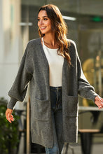 Load image into Gallery viewer, Drop Shoulder Ribbed Trim Open Front Cardigan