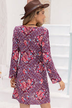 Load image into Gallery viewer, V-Neck Long Sleeve Printed Mini Dress