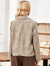 Load image into Gallery viewer, Lapel Collar Raw Hem Long Sleeve Blazer