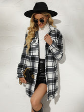 Load image into Gallery viewer, Plaid Collared Longline Coat