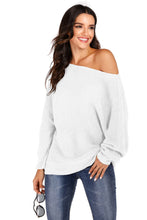 Load image into Gallery viewer, One Shoulder Dolman Sleeve Sweater