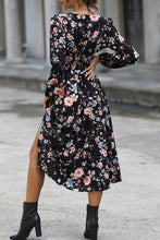 Load image into Gallery viewer, Floral Long Sleeve Surplice Neck Dress