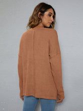 Load image into Gallery viewer, Dropped Shoulder High-Low Waffle-Knit Top