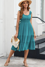 Load image into Gallery viewer, Smocked Waist Sleeveless Tiered Dress with Pockets